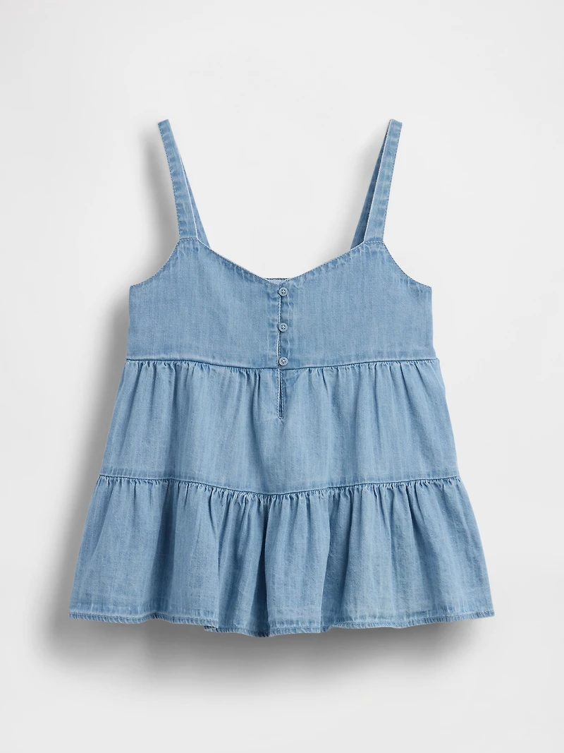 Kids Denim Tiered Tank Top