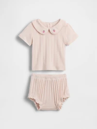 Baby Embroidered Pointelle Outfit Set