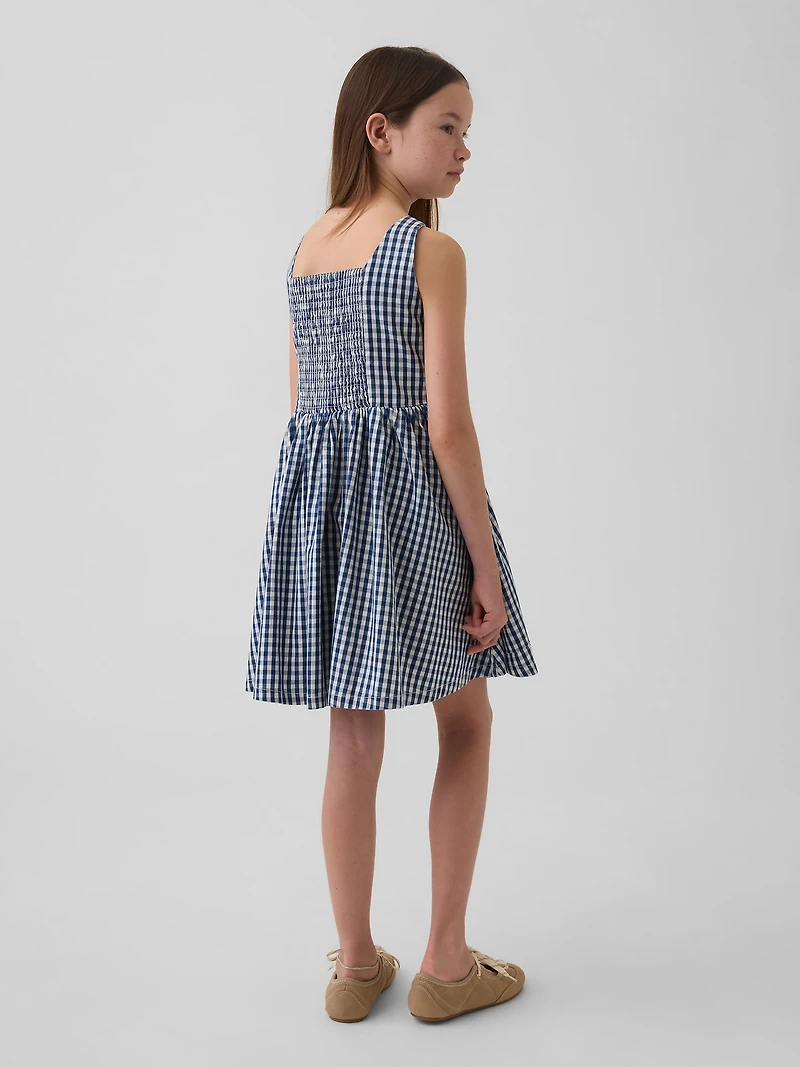 Kids Gingham Denim Dress