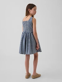 Kids Gingham Denim Dress