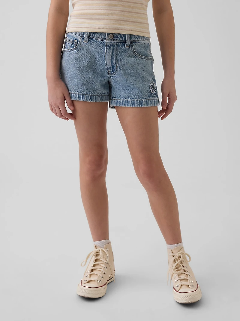Kids Low Rise Stride Denim Shorts