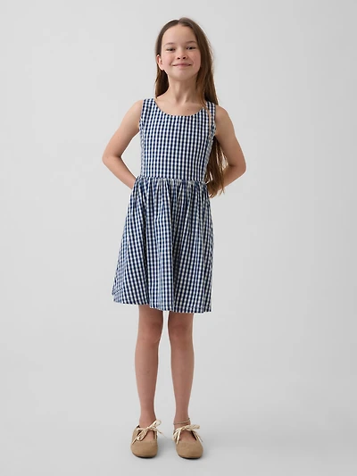 Kids Gingham Denim Dress