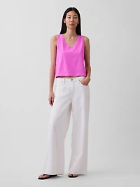 Heavyweight V-Neck Crop Shell Tank Top