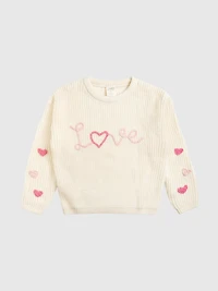 Sweet Wink Ditsy Love Valentines Day Knit Sweater