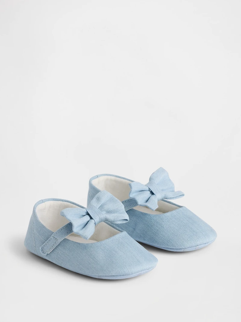 Baby Denim Bow Mary Jane Shoes