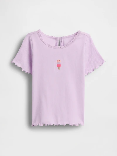 Baby & Toddler Embroidered Ice Cream Rib T-Shirt