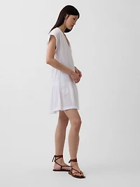 Cotton Gauze V-Neck Tunic Dress