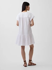 Cotton Gauze V-Neck Tunic Dress