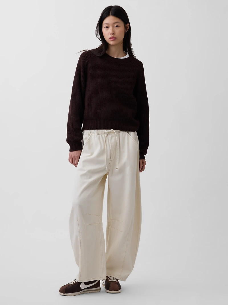 CashSoft Relaxed Shaker-Stitch Sweater