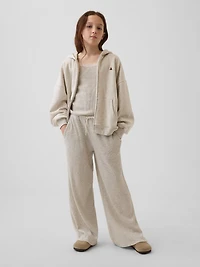 Kids Waffle Relaxed Easy Wide-Leg Pants