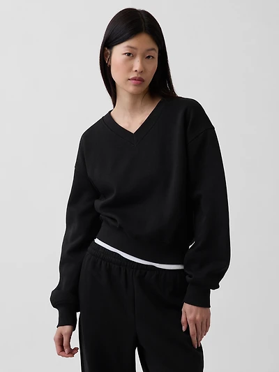 VintageSoft Oversized V-Neck Sweatshirt