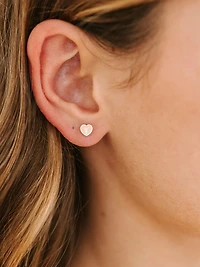 Pierced Co Tiny Peachy Heart Screwback Earrings