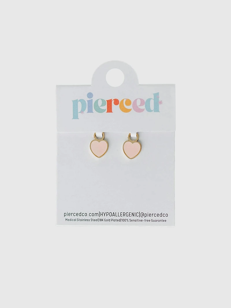 Pierced Co Peachy Heart Charm For Huggie Earrings