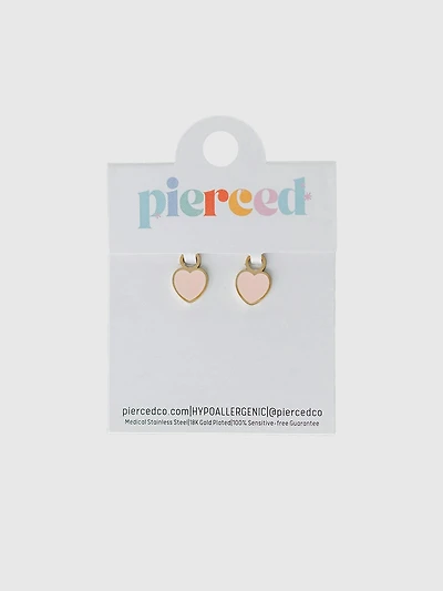 Pierced Co Peachy Heart Charm For Huggie Earrings