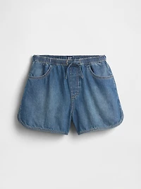 Kids High Rise Denim Easy Dolphin Shorts