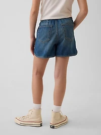Kids High Rise Denim Easy Dolphin Shorts