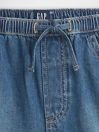 Kids High Rise Denim Easy Dolphin Shorts