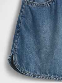 Kids High Rise Denim Easy Dolphin Shorts