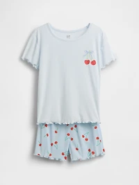 Kids Recycled Rib PJ Short Set