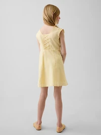 Kids Linen-Cotton Scoop Neck Dress