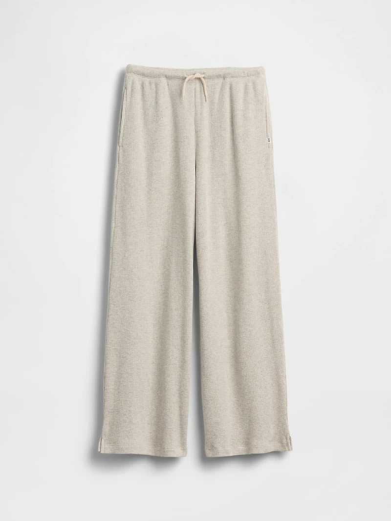Kids Waffle Relaxed Easy Wide-Leg Pants