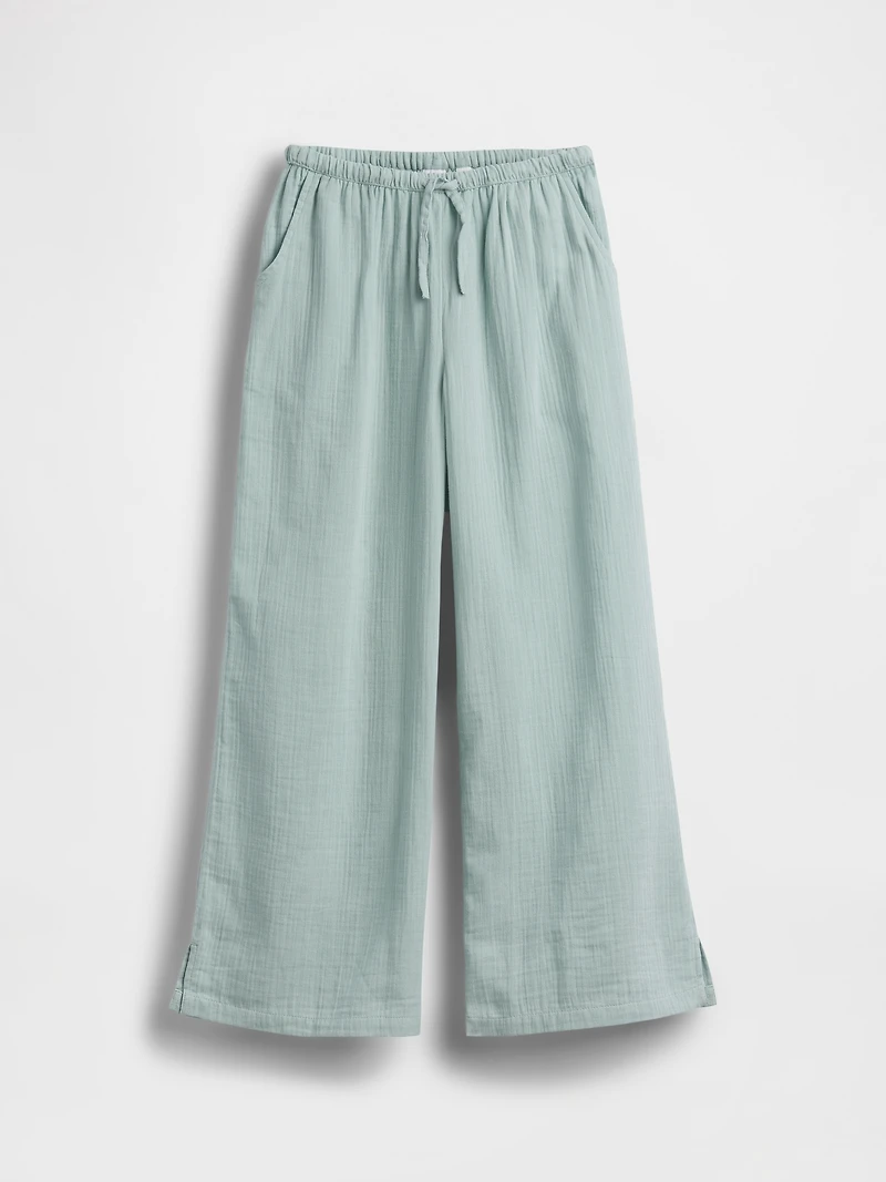 Kids Cotton Gauze Wide-Leg Pants