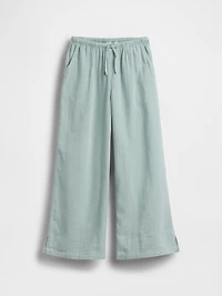 Kids Cotton Gauze Wide-Leg Pants