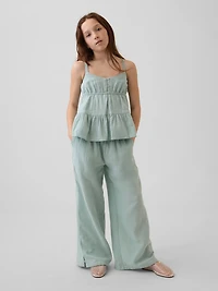 Kids Cotton Gauze Tiered Tank Top
