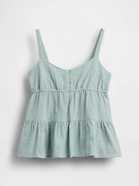 Kids Cotton Gauze Tiered Tank Top