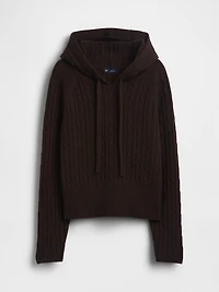 CashSoft Relaxed Cable-Knit Hoodie