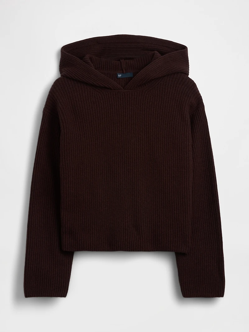 CashSoft Oversized Shaker-Stitch Hoodie