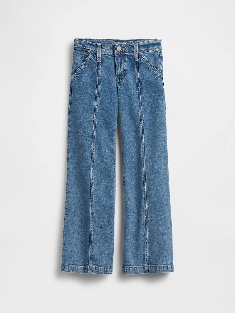 Kids Low Rise Seamed Relaxed Flare Jeans