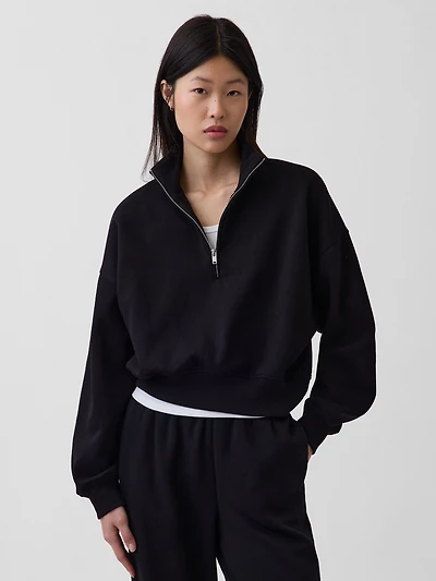VintageSoft Oversized Half-Zip Wedge Pullover