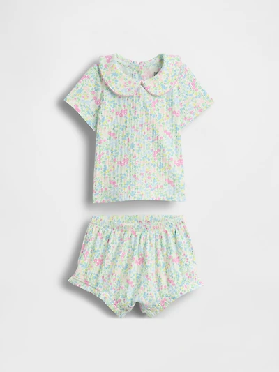 Baby TinyRib Peter Pan Bodysuit Set