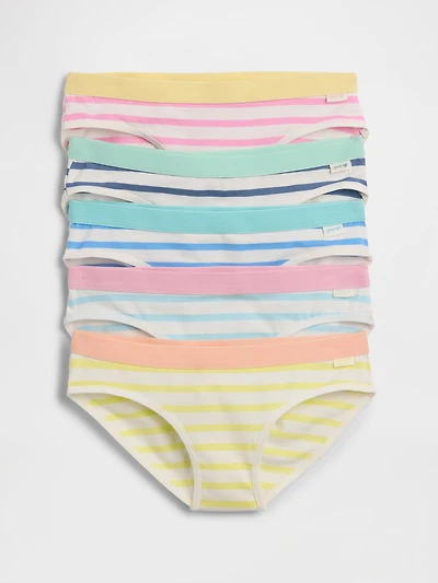 Kids Organic Stretch Cotton Stripe Bikini Briefs (5-Pack)