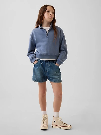 Kids High Rise Denim Easy Dolphin Shorts
