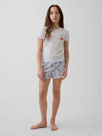Kids Recycled Rib PJ Short Set