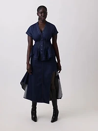 Gap × HFR Denim Peplum Shirt by IGDALYAH