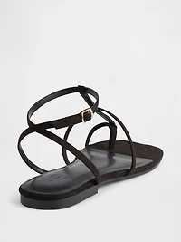 Vegan Suede T-Strap Sandals