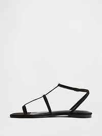 Vegan Suede T-Strap Sandals