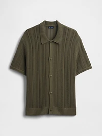 Herringbone Crochet Sweater Shirt