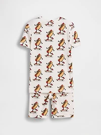 Kids Organic Brushed Cotton Hot Dog PJ Short Set