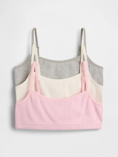 Kids Organic Cotton Pointelle Bra (3-Pack)