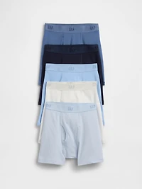 Kids Organic Stretch Cotton Logo Boxer Briefs (5-Pack