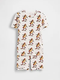 Kids Organic Brushed Cotton Hot Dog PJ Short Set