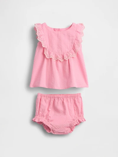 Baby Eyelet Ruffle Outfit Set