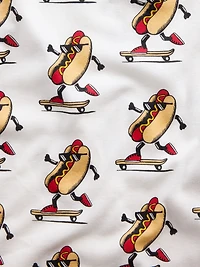 Kids Organic Brushed Cotton Hot Dog PJ Short Set