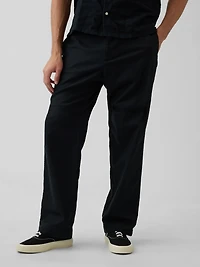 Linen-Cotton Relaxed Taper Pants