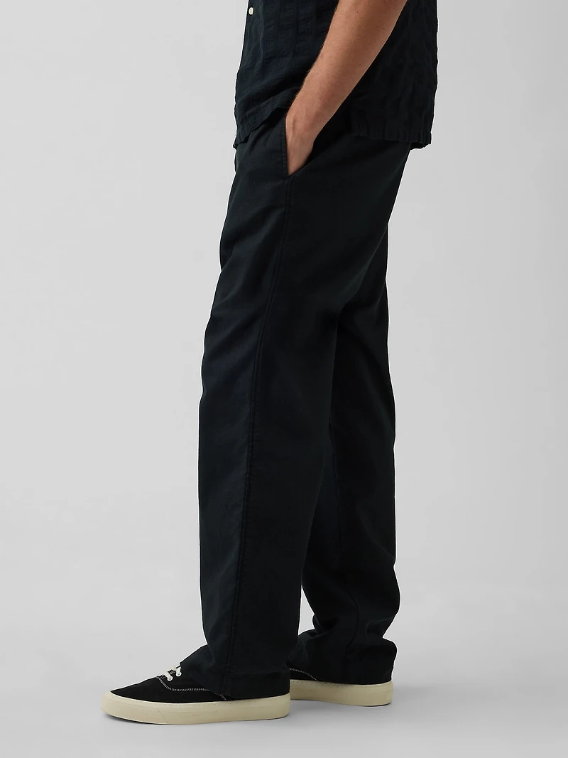 Linen-Cotton Relaxed Taper Pants