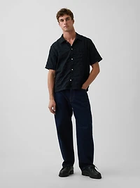 Dobby Relaxed Straight-Hem Shirt